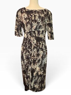 connected apparel Black and Cream Abstract Midi Dress